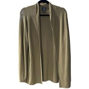 Eileen Fisher Cardigan Womens L Large Brown Sweater Italian Yarn Tan